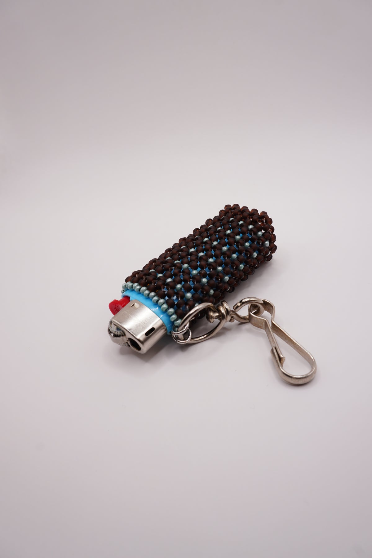 MINI Lighter holder (Bear matt brown, Dirty light blue)