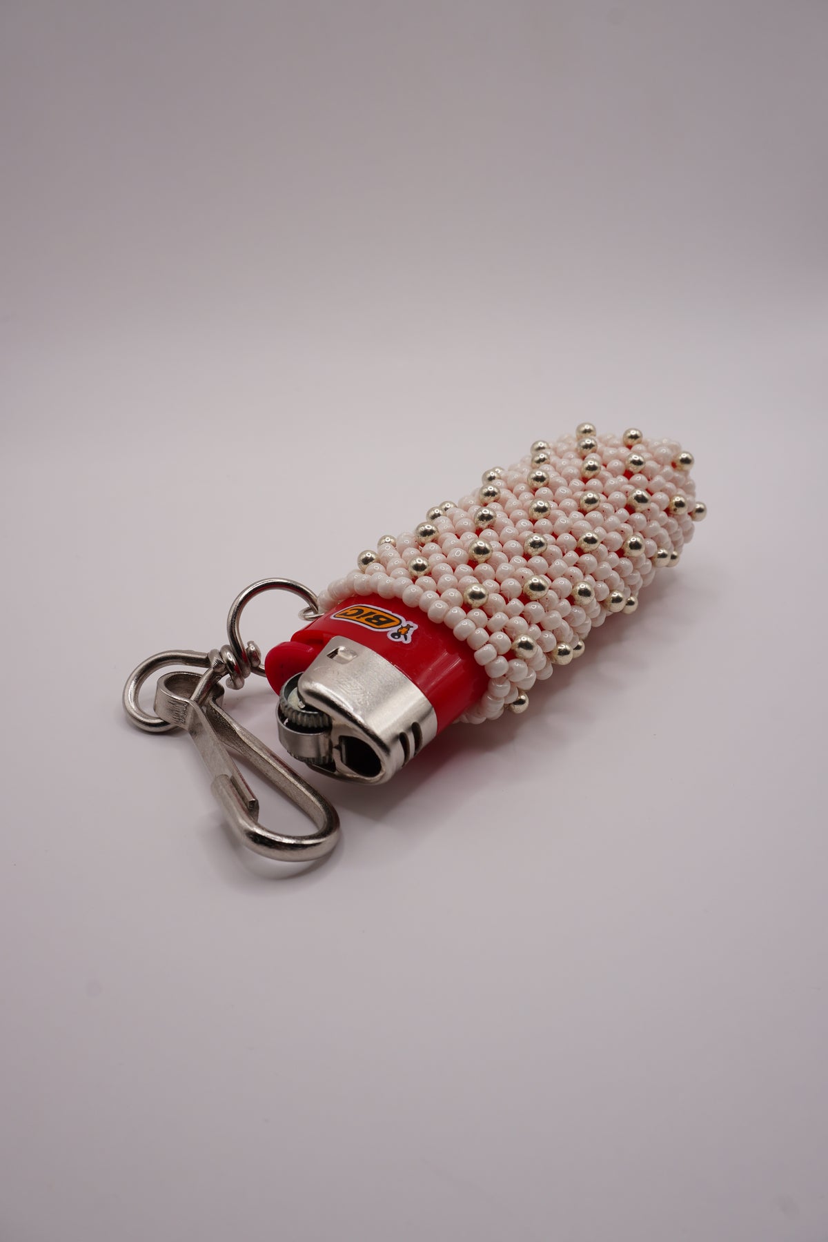 Lighter holder (White, Silver dots)
