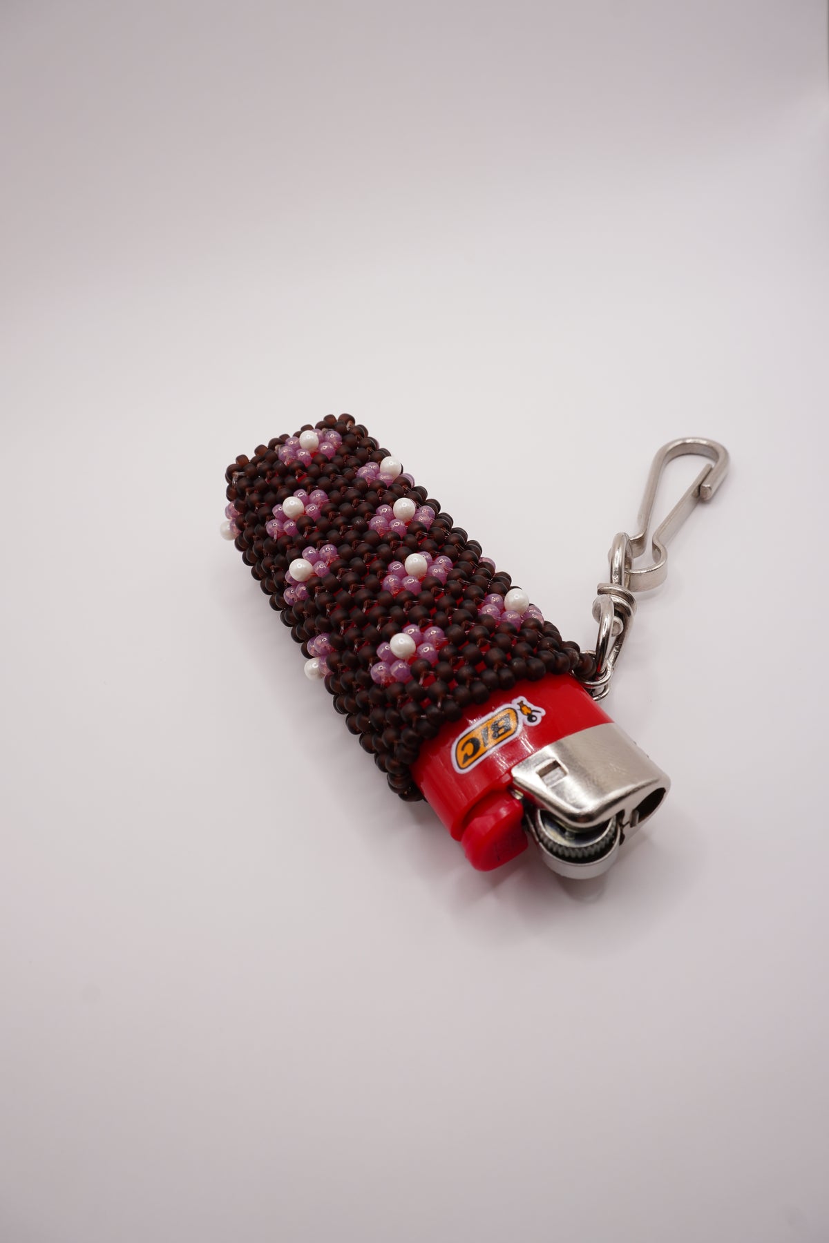 Lighter holder (Matt bear brown, Flower)