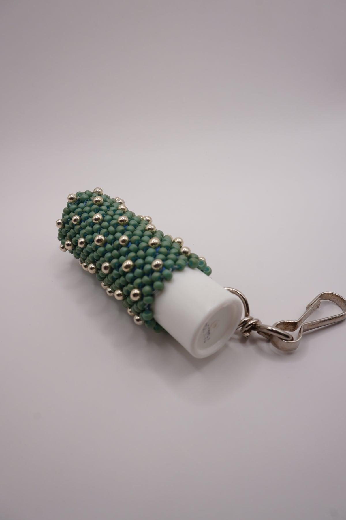 Medium Lipstick holder (Matt dirty light blue, Silver dots)