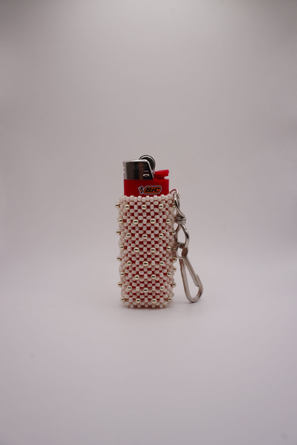 Lighter holder (White, Silver dots)