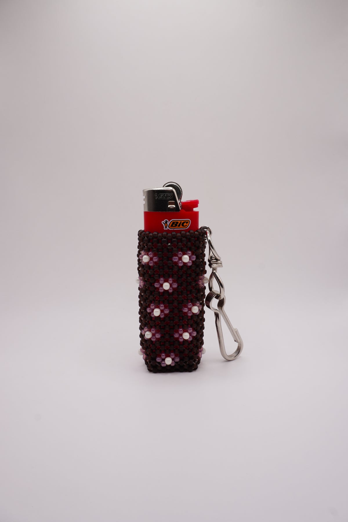 Lighter holder (Matt bear brown, Flower)