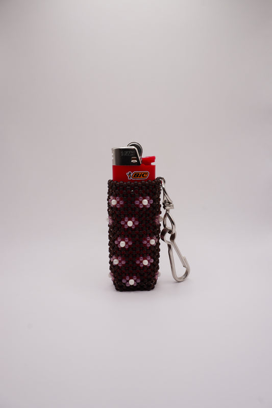 Lighter holder (Matt bear brown, Flower)