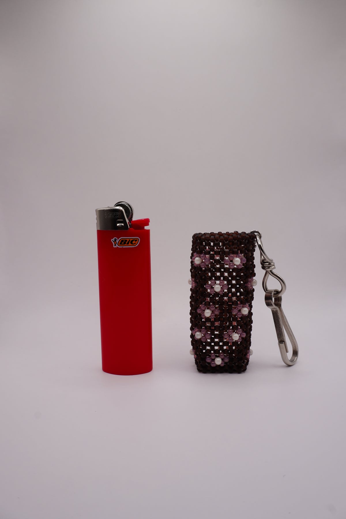 Lighter holder (Matt bear brown, Flower)