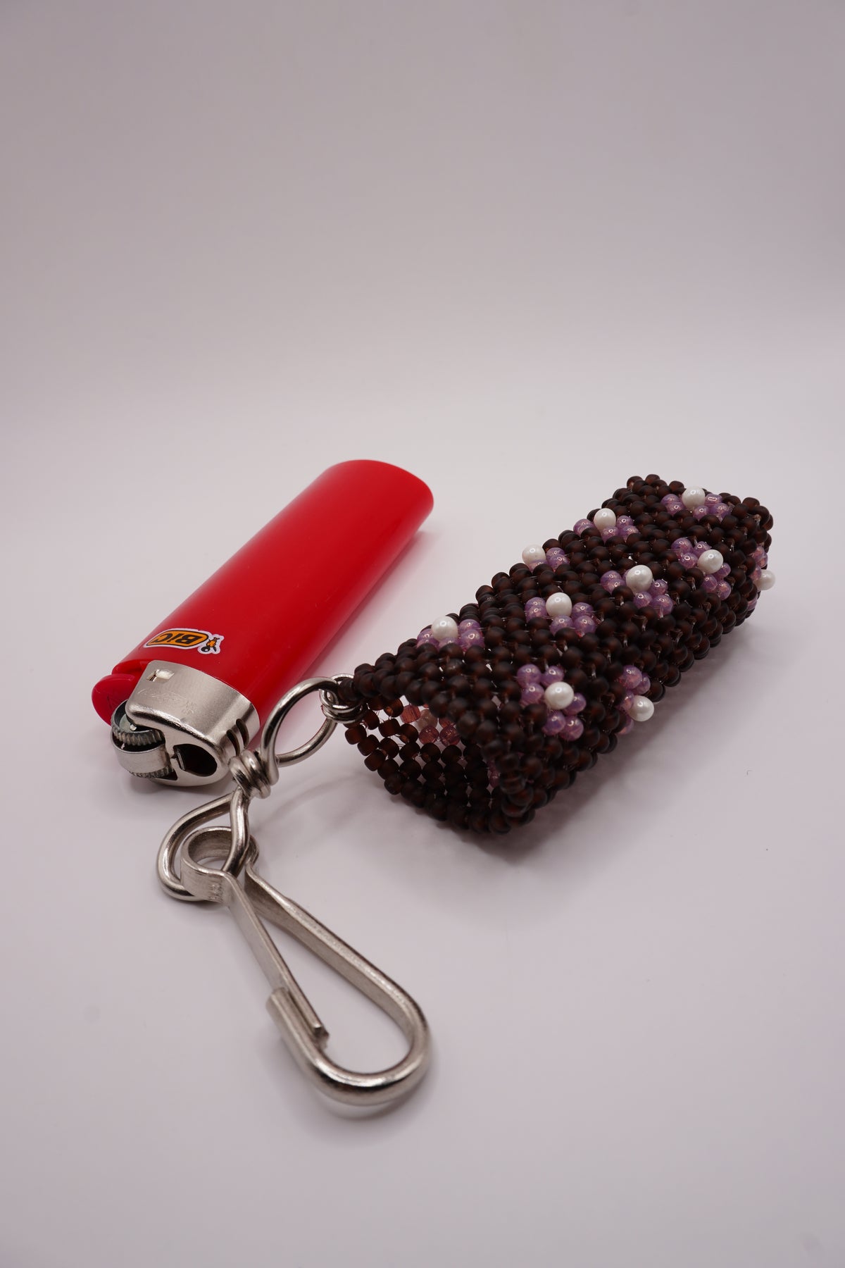 Lighter holder (Matt bear brown, Flower)