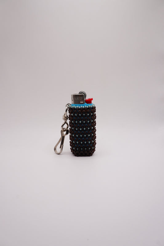 MINI Lighter holder (Bear matt brown, Dirty light blue)