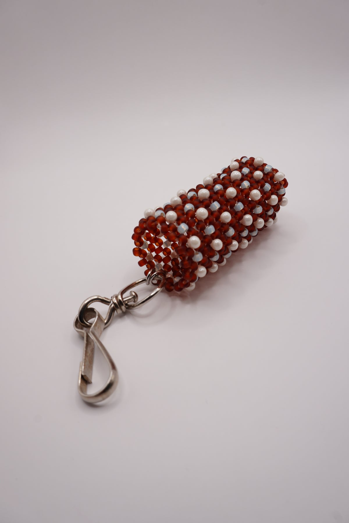 Medium Lipstick holder (Matt grown and light blue, White dots)